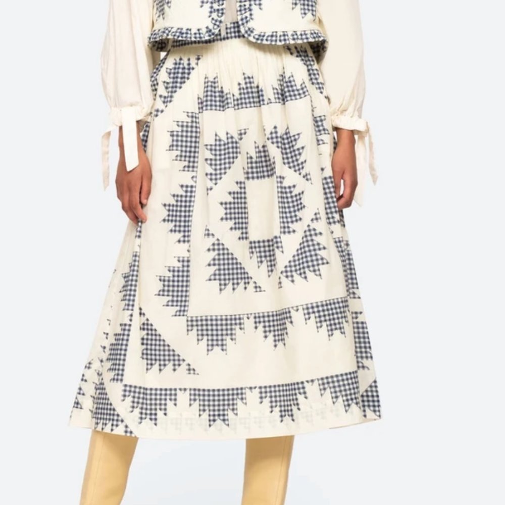 NWT Sea NY Gloucester Gingham Skirt